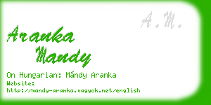 aranka mandy business card